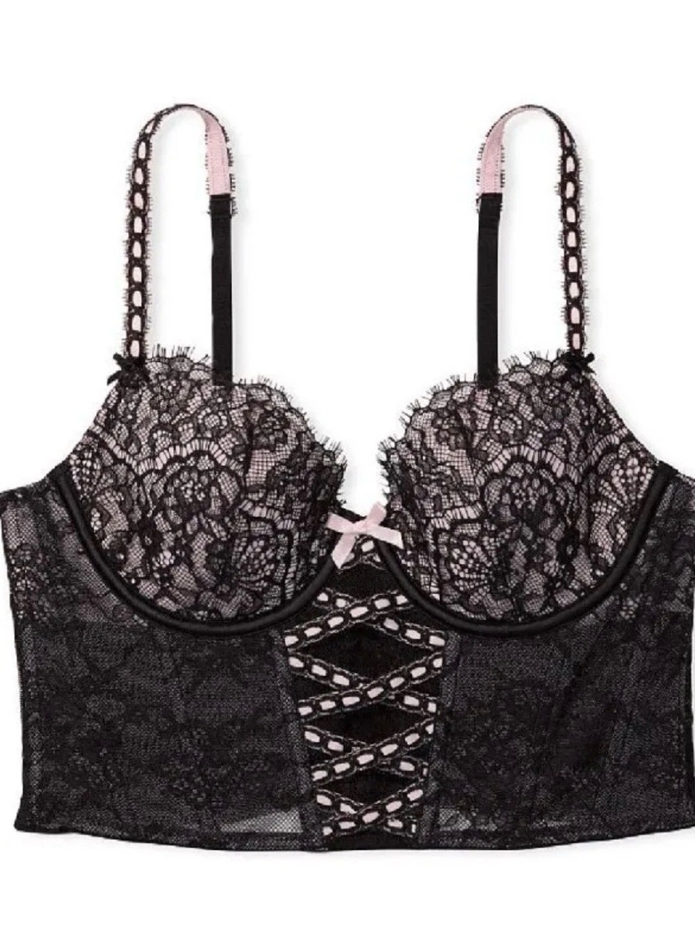 NWT Victoria's Secret Lace-Up Corset Bra Top S-DD/P-DD